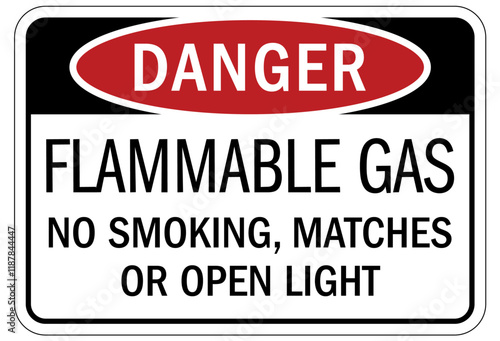 No smoking sign flammable gas