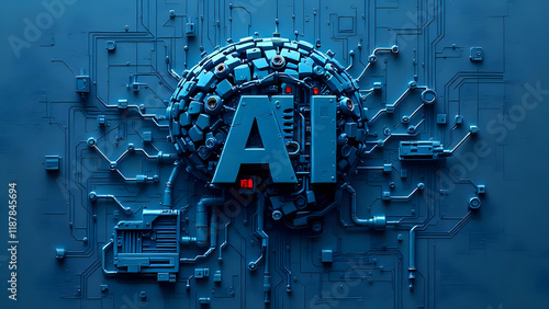 Artificial intelligence background 3d concept.