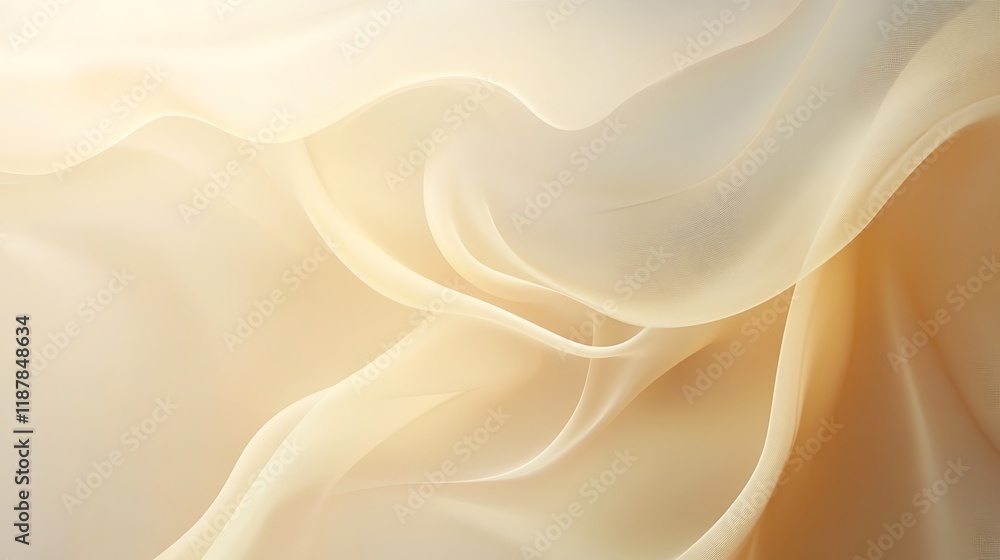 Obraz premium Draped Beige Fabric Softly Undulating Light