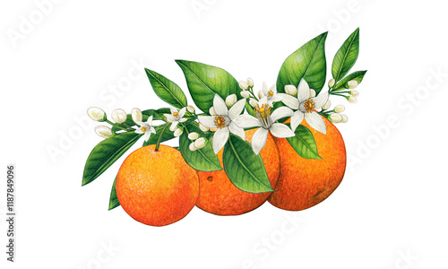 Tangarine or mandarin watercolor