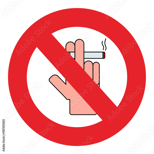 smoking ban symbol isolated on transparent background