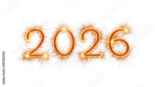 Happy New Year 2026 3d rendering Text Effect banner or poster card design