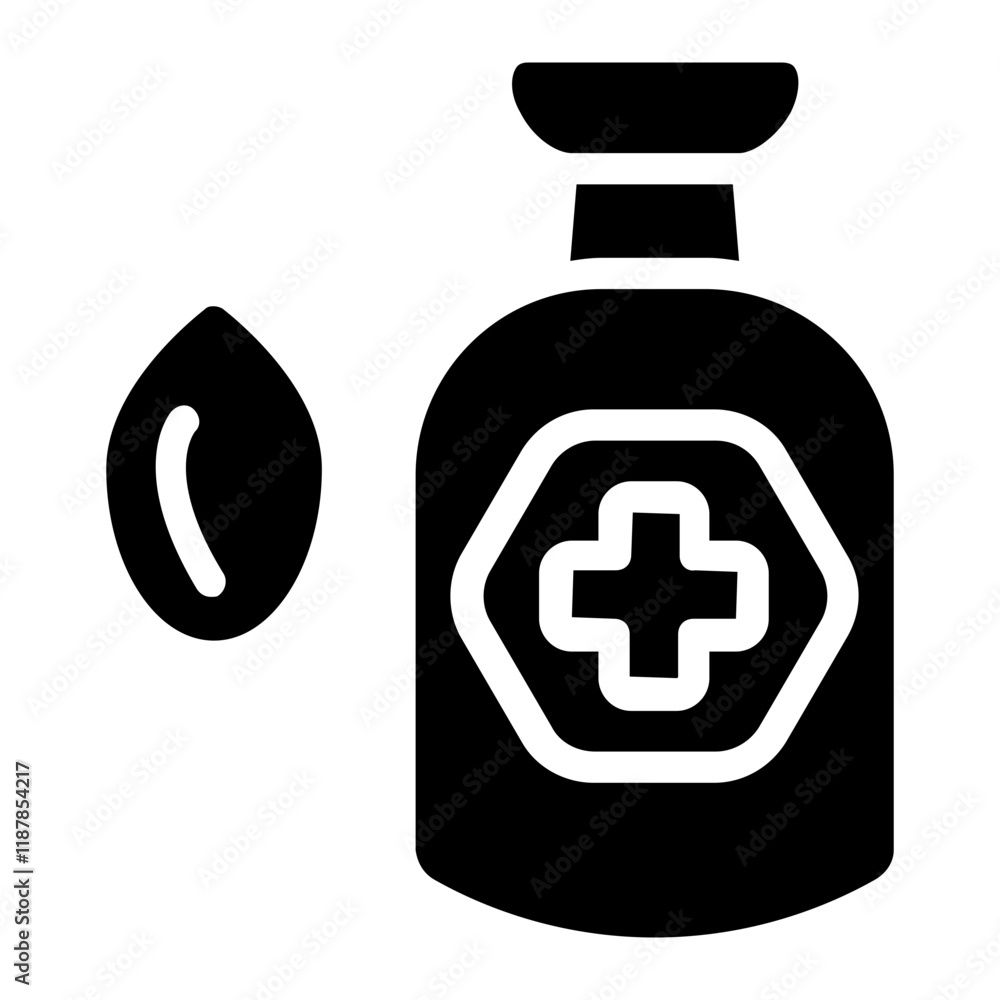 Cough Syrup Solid Icon