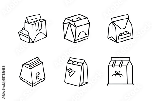 food package line art vector illustration