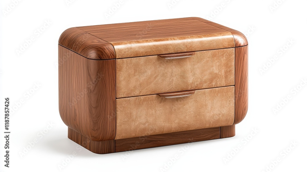Stylish Mid-Century Modern Nightstand with Smooth Curves and Elegant Wood Finish Stylish Mid-Century Modern Nightstand with Smooth Curves and Elegant Wood Finish