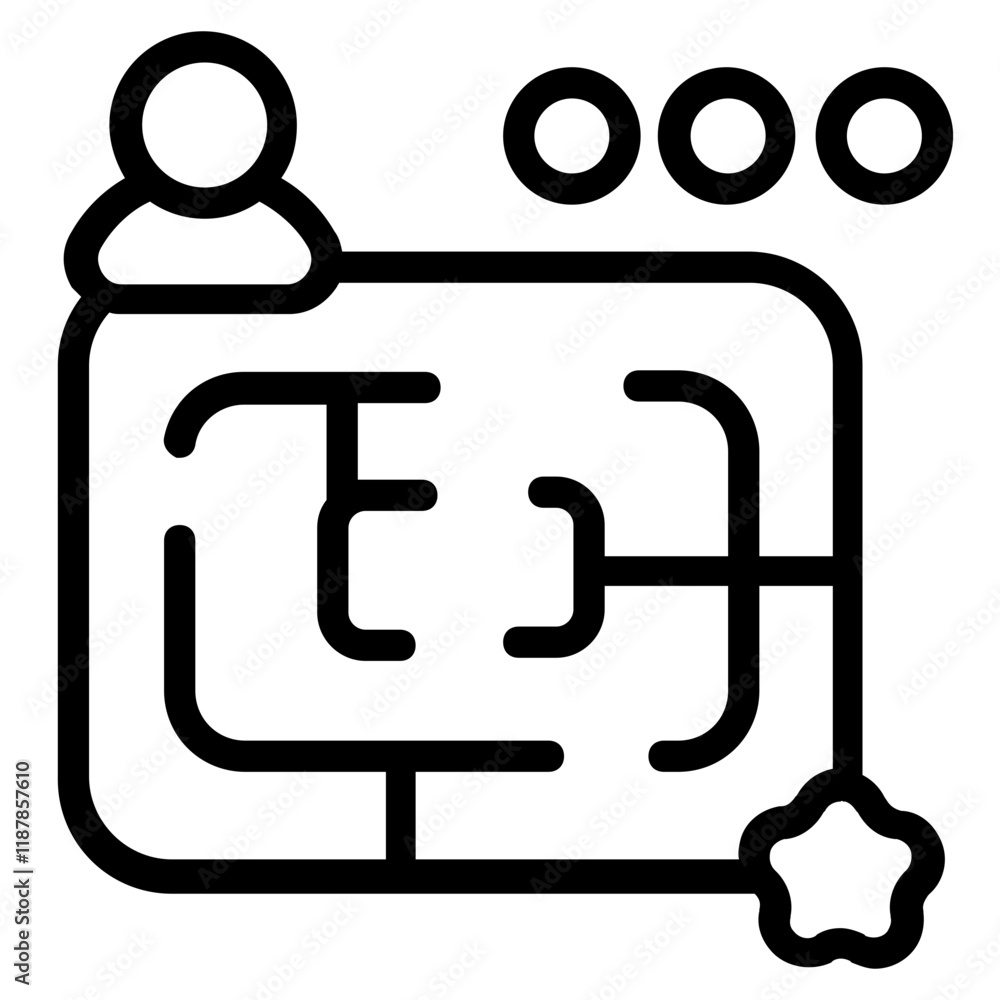 Maze Line Icon Maze Line Icon