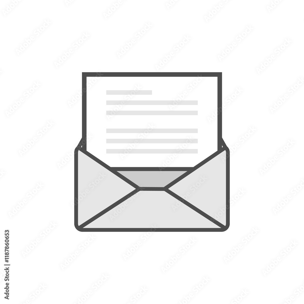 An open envelope contains a letter An open envelope contains a letter