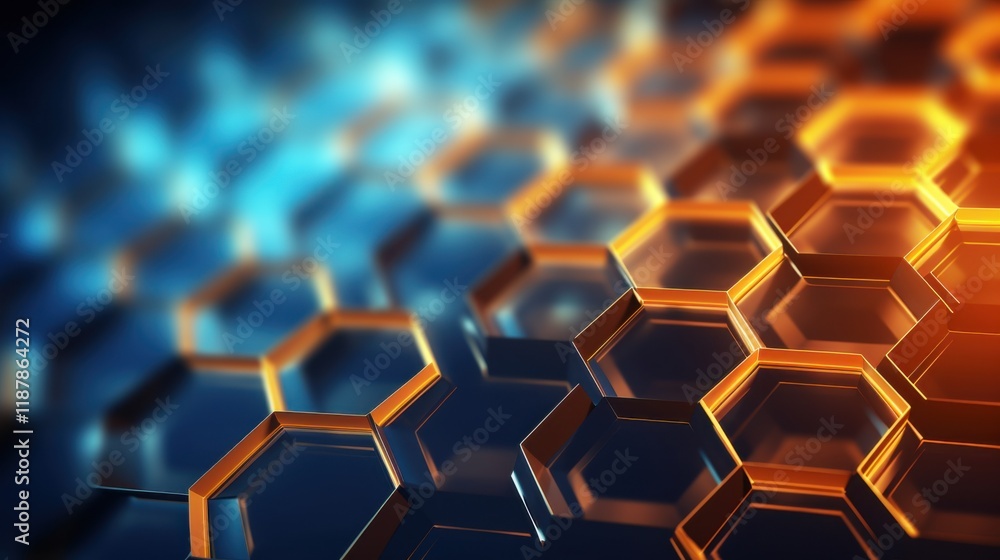 Hexagonal shapes in a dynamic arrangement, with light digital textures, representing a futuristic science or medical research theme, Hexagonal shapes in a dynamic arrangement, with light digital textures, representing a futuristic science or medical research theme,