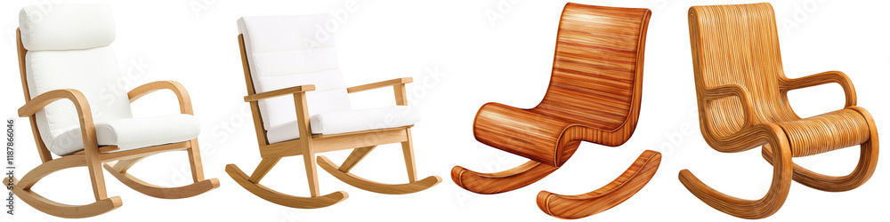 Furniture trendy and minimal innovative, A collection of rocking chairs featuring various designs and materials, showcasing their unique styles and comfort. Furniture trendy and minimal innovative, A collection of rocking chairs featuring various designs and materials, showcasing their unique styles and comfort.