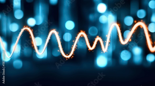 Bright blue lights dance through fiber lines, weaving vivid patterns of color. Technology's heartbeat, connecting the digital age with mesmerizing, luminous energy
