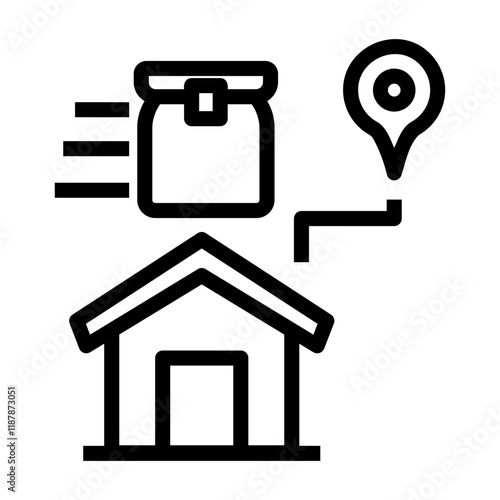 delivery address Line Icon