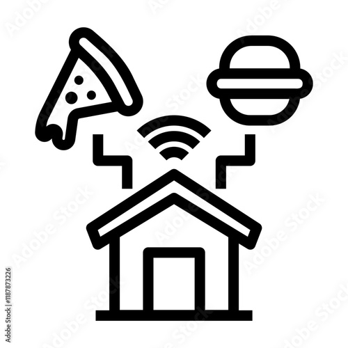home food delivery Line Icon