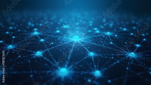 Abstract futuristic polygonal space with a low poly dark background with connecting dots and lines. Connection structure. 3d rendering. Generated by AI