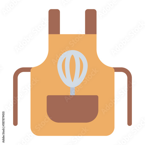 Baker apron flat icon ideal for culinary and baking activities