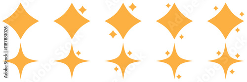 Stars line art icon. Vector four-pointed star for logo, social media stories