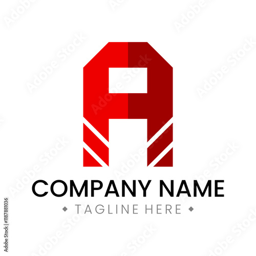 Bright red letter A logo for your business brand