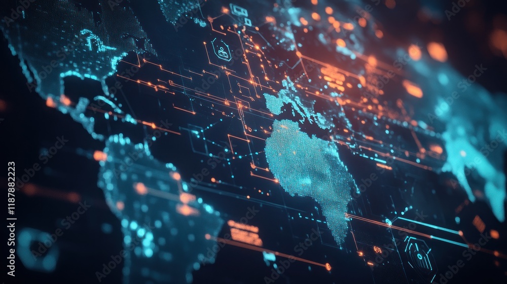 Global network data flow visualization. Global network data flow visualization.