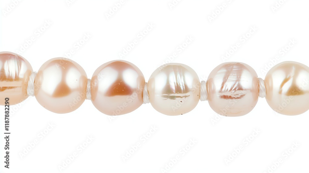 Elegant string of beautiful pearls, white isolated background. Elegant string of beautiful pearls, white isolated background.