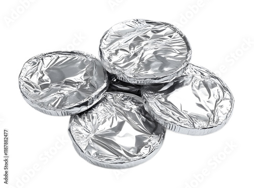 Coin (em-based aluminum foil) isolated on a transparent background photo