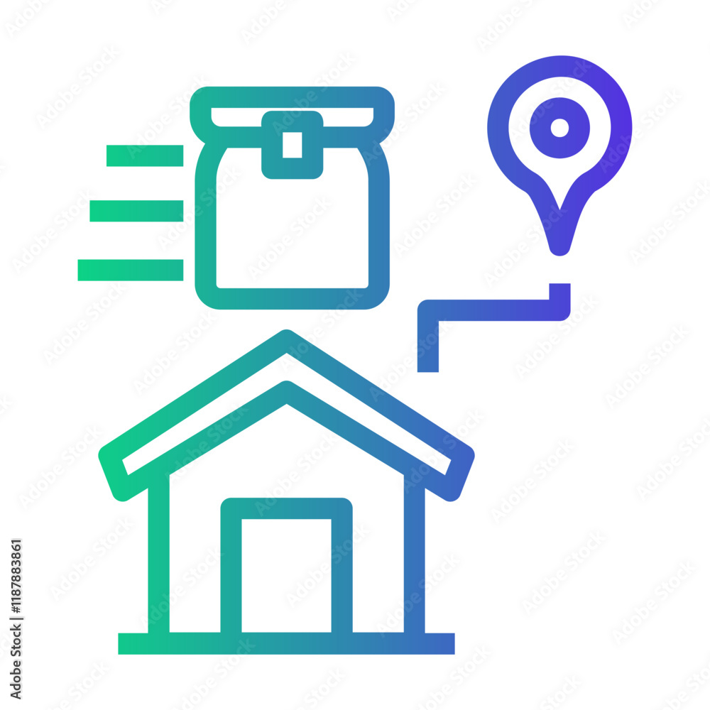 delivery address Line Gradient Icon delivery address Line Gradient Icon