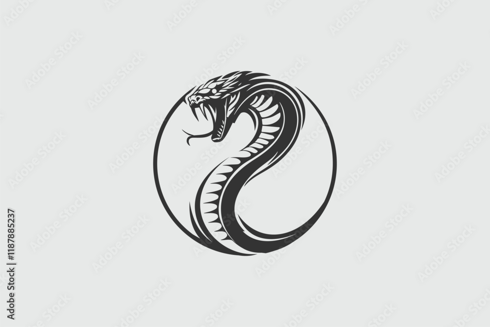 Naklejka premium snake silhouette animal vector image template
