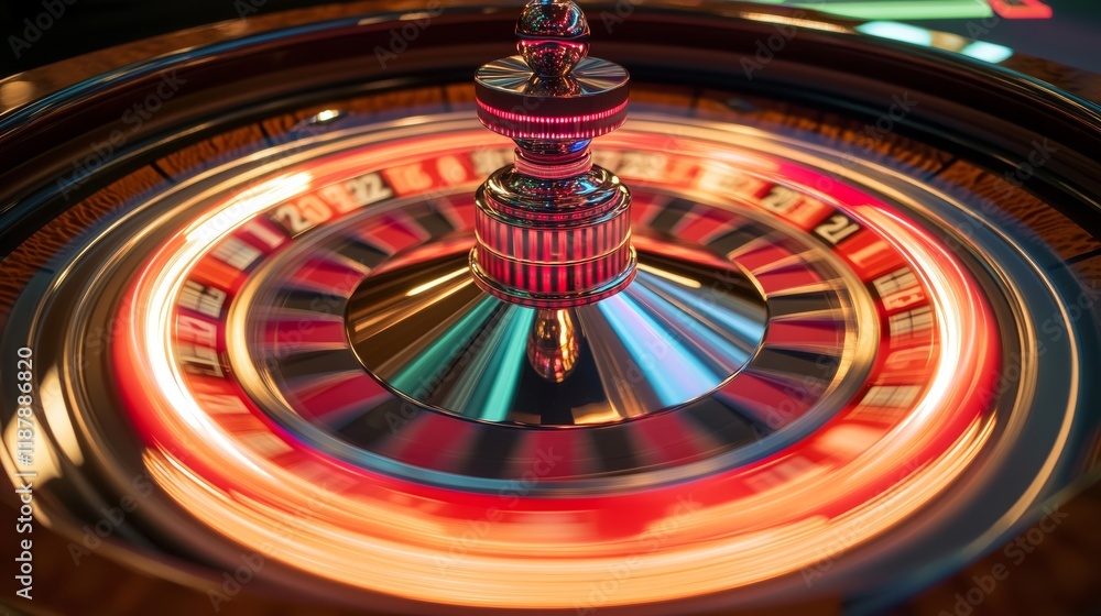Close-up of spinning casino slot machine Close-up of spinning casino slot machine