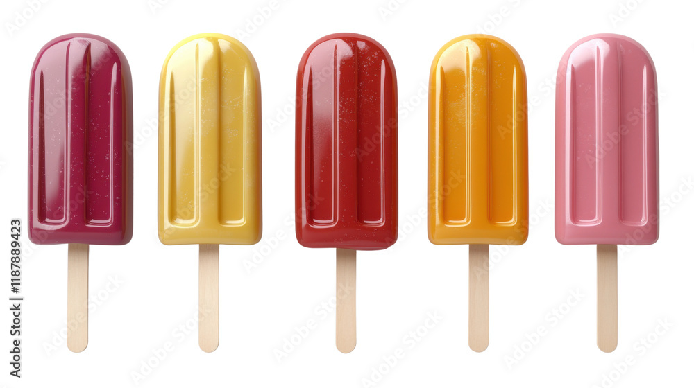 colorful popsicle 3d render icon isolated on white background colorful popsicle 3d render icon isolated on white background