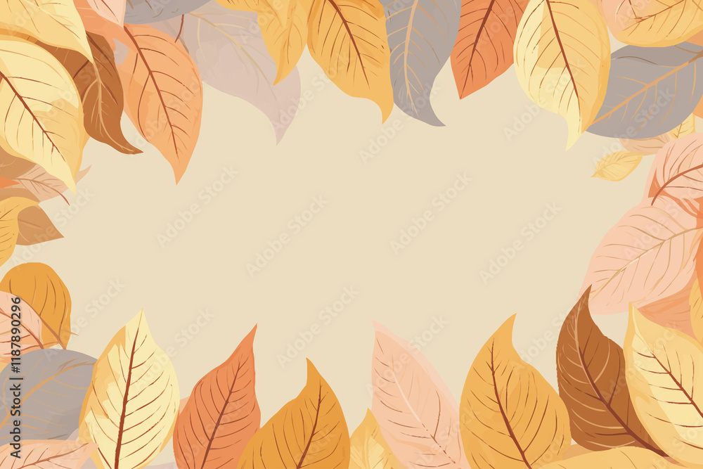 Obraz premium Vector foliage pattern frame