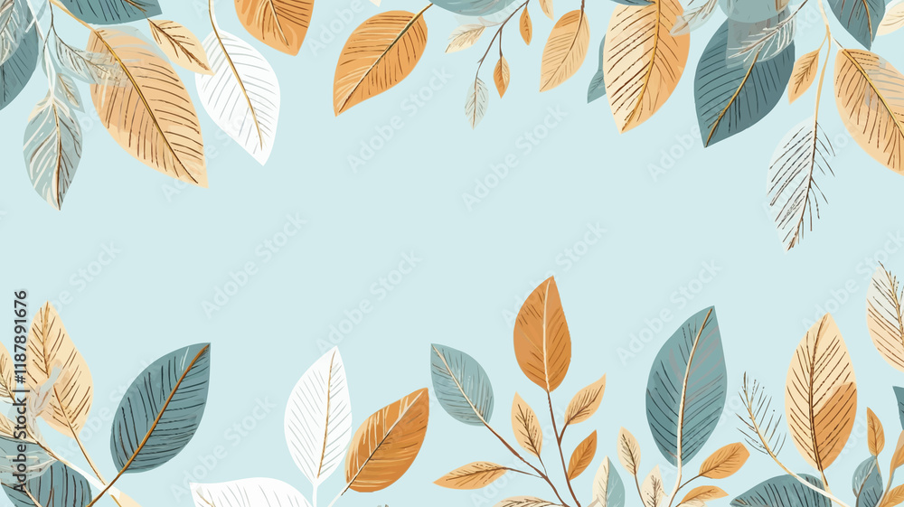 Obraz premium Vector foliage pattern frame