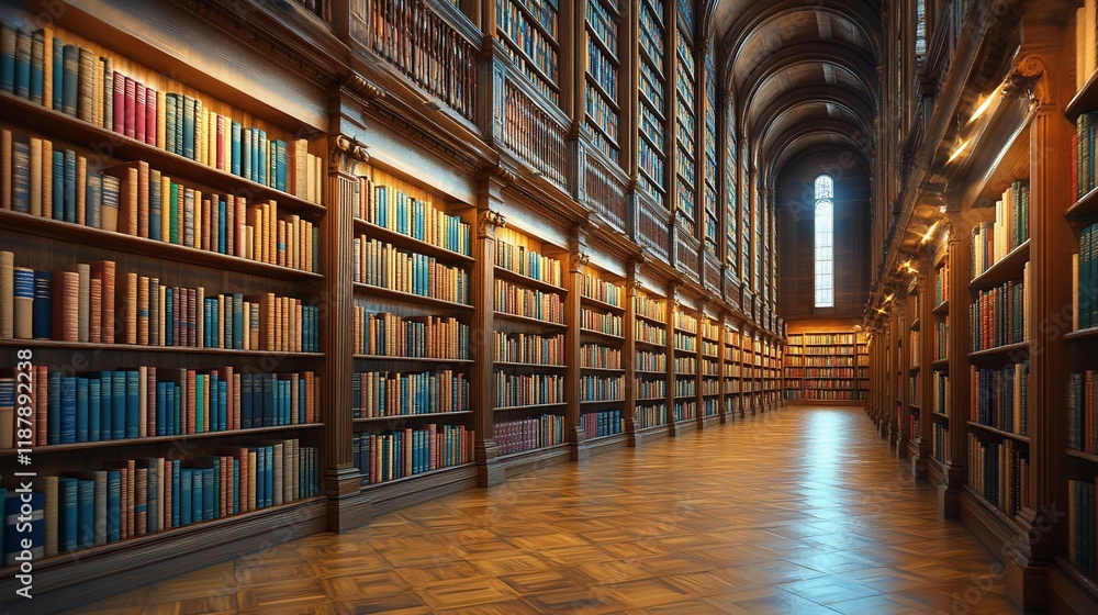 Grandiose Library Hallway: A Haven of Knowledge and History Grandiose Library Hallway: A Haven of Knowledge and History