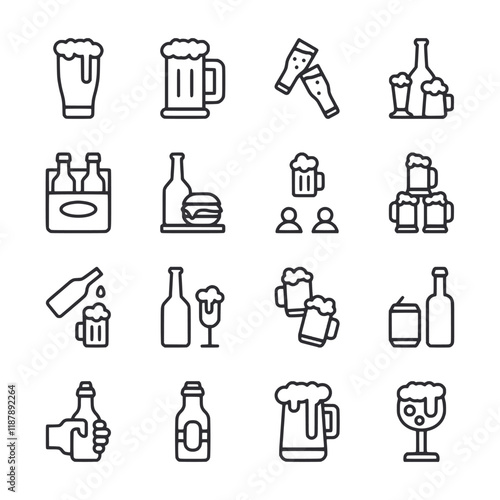 A set of beer and drink icons