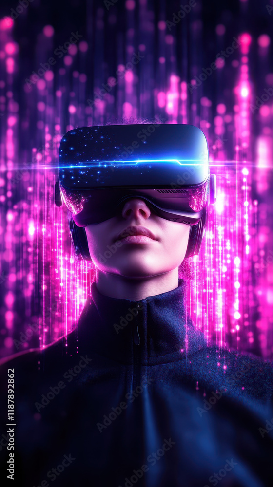 Immersive virtual reality experience with glowing effects Immersive virtual reality experience with glowing effects