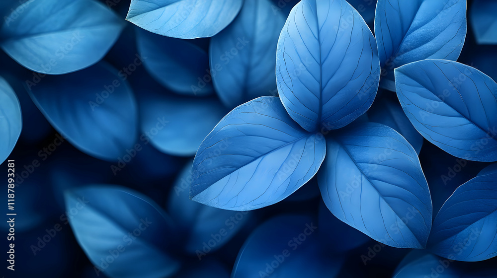 3D Blue Leaf Background Illustration 3D Blue Leaf Background Illustration