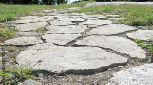 Wallpaper Mural "designing a rustic stone pathway with natural flagstones and gravel for an outdoor garden: essential tips and techniques" Torontodigital.ca