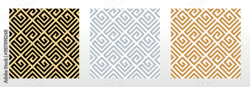 Set of abstract geometric patterns. Seamless vector backgrounds. Colored ornaments Graphic modern patterns Simple lattice graphic design