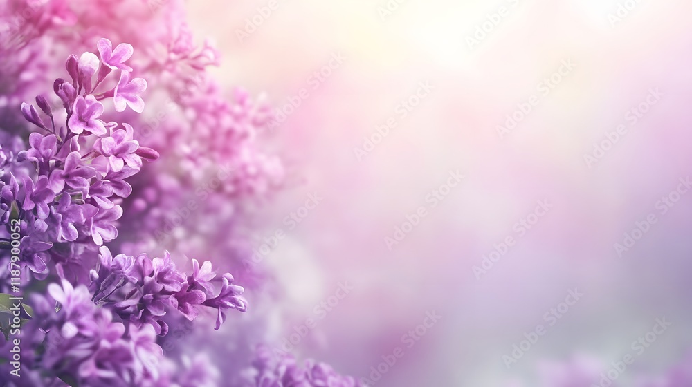 Lilac blossoms in soft sunlight create a beautiful spring scene Lilac blossoms in soft sunlight create a beautiful spring scene