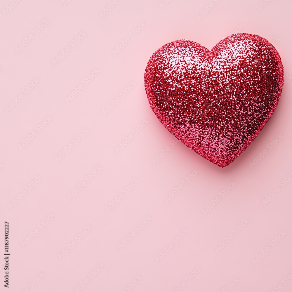 Fototapeta premium Glitter Heart Pink Background