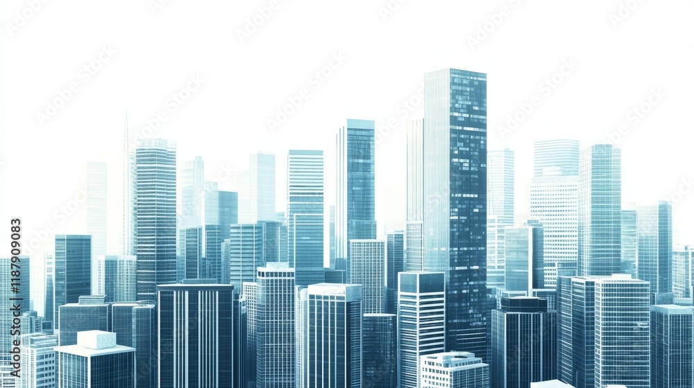Modern City illustration isolated at white with space for text Success in business international corporations Skyscrapers banks and office buildings Modern City illustration isolated at white with space for text Success in business international corporations Skyscrapers banks and office buildings