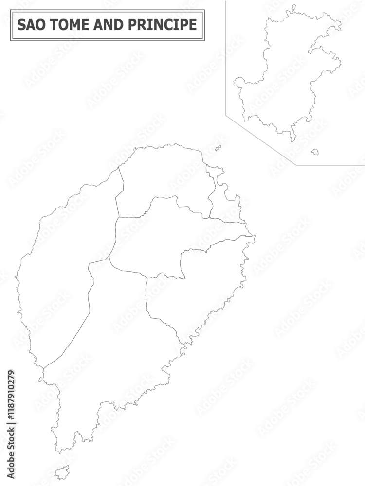 Fototapeta premium African Countries Geography Political map. Political map of country with capital, province or state capital, major cities and town.