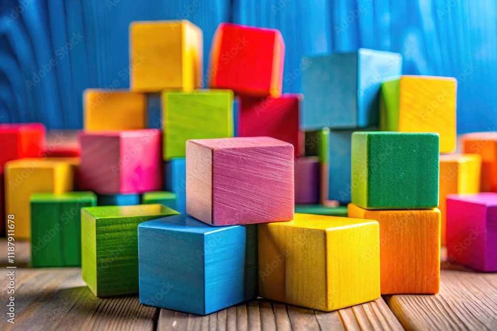 Develop skills and spark imagination with vibrant wooden building blocks. Develop skills and spark imagination with vibrant wooden building blocks.