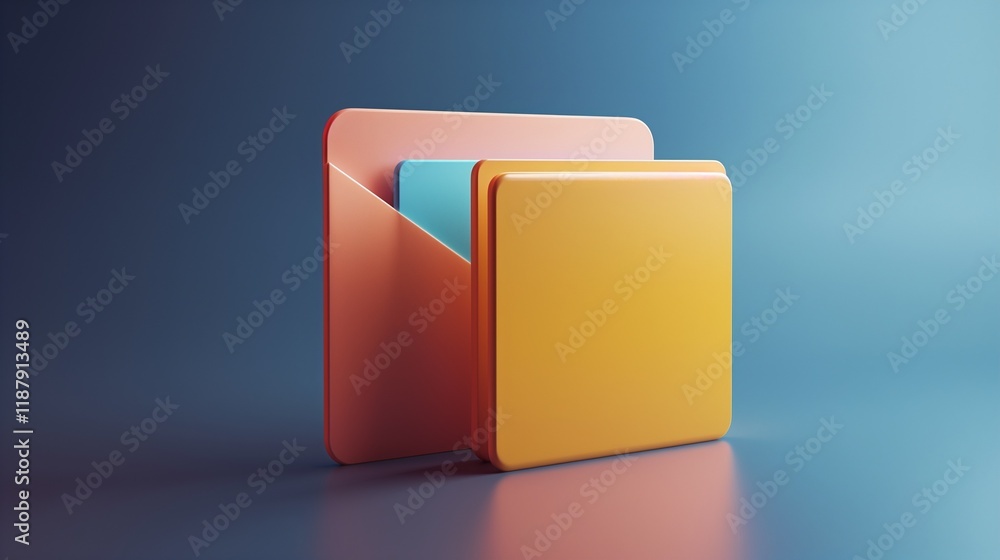 A high-resolution 3D folder icon with a matte finish and realistic depth A high-resolution 3D folder icon with a matte finish and realistic depth