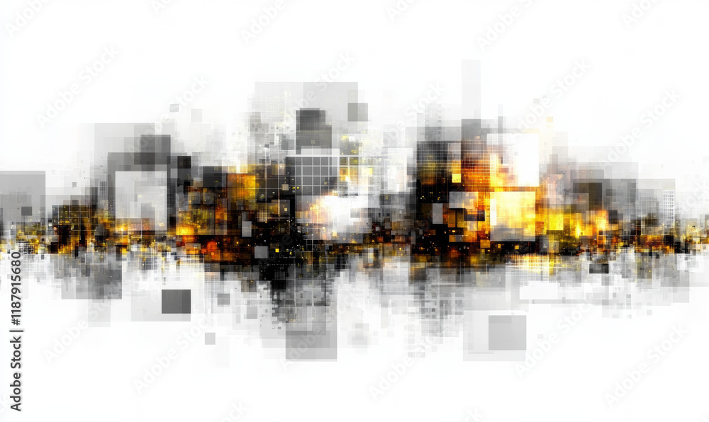 Obraz premium Abstract geometric shapes on white background