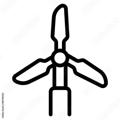 Simplified Wind Turbine Icon for Renewable Energy