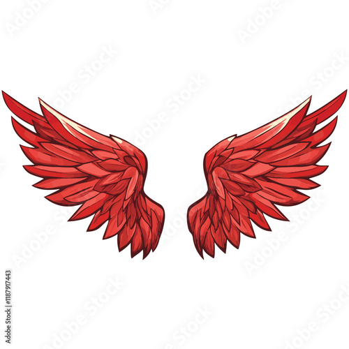 Angel Wings Cartoon Collection: Symmetrical Colorful Logos, Doodle Style Vector Illustrations for T-Shirts, Web, and Mobile App Designs Art & Illustration.