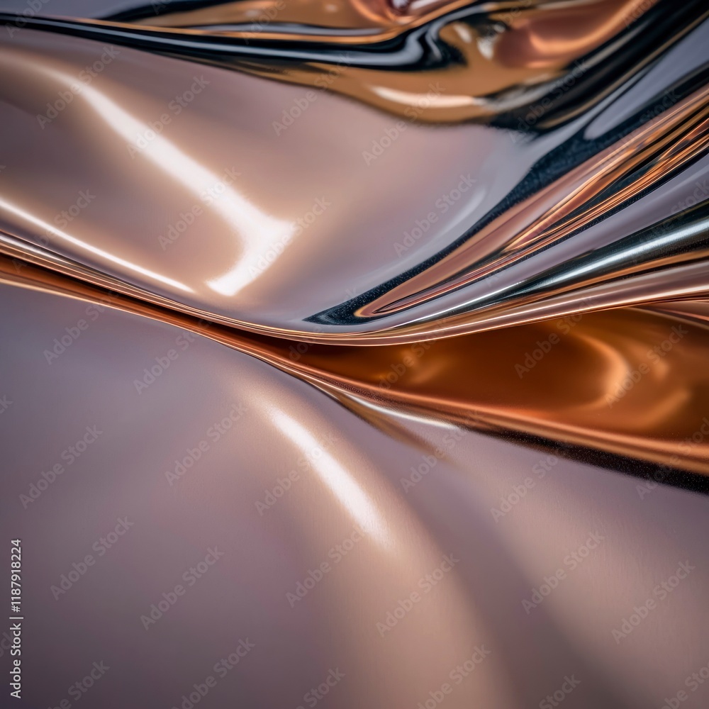 Obraz premium Abstract Metallic Texture Shiny Rose Gold Copper Drape Background