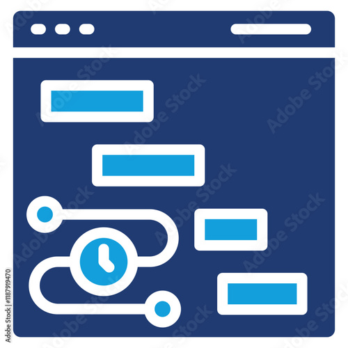 Gantt Chart Icon Element For Design