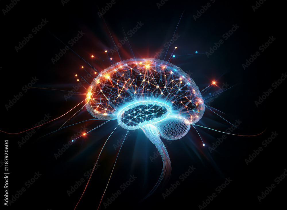 A vibrant, digital rendering of a human brain, glowing with interconnected nodes. It represents the complex neural pathways and the power of the mind, relevant to medical research and understanding. A vibrant, digital rendering of a human brain, glowing with interconnected nodes. It represents the complex neural pathways and the power of the mind, relevant to medical research and understanding.