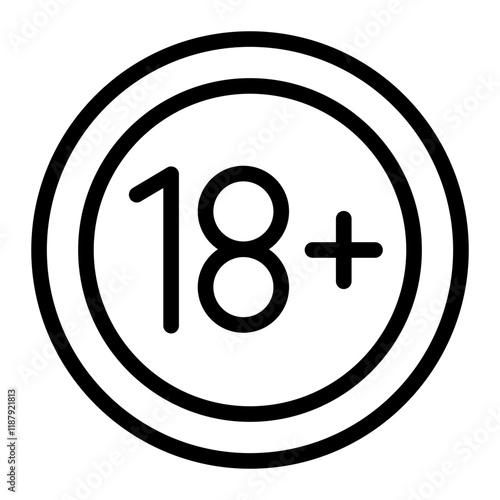 Age Restriction Line Icon