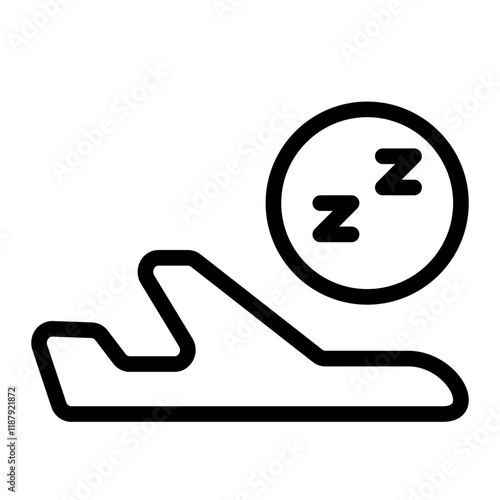 Airplane Jet Lag Line Icon