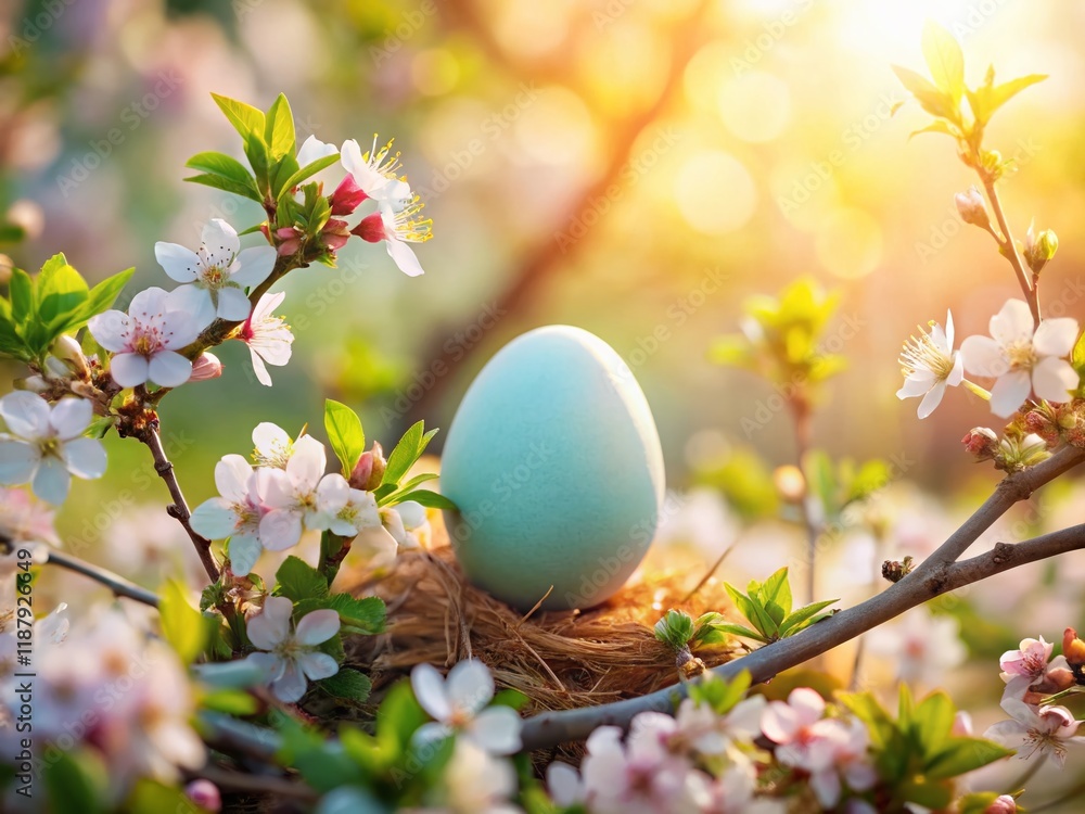 Pastel Easter Egg Nest in Spring Garden - Architectural Photography Pastel Easter Egg Nest in Spring Garden - Architectural Photography